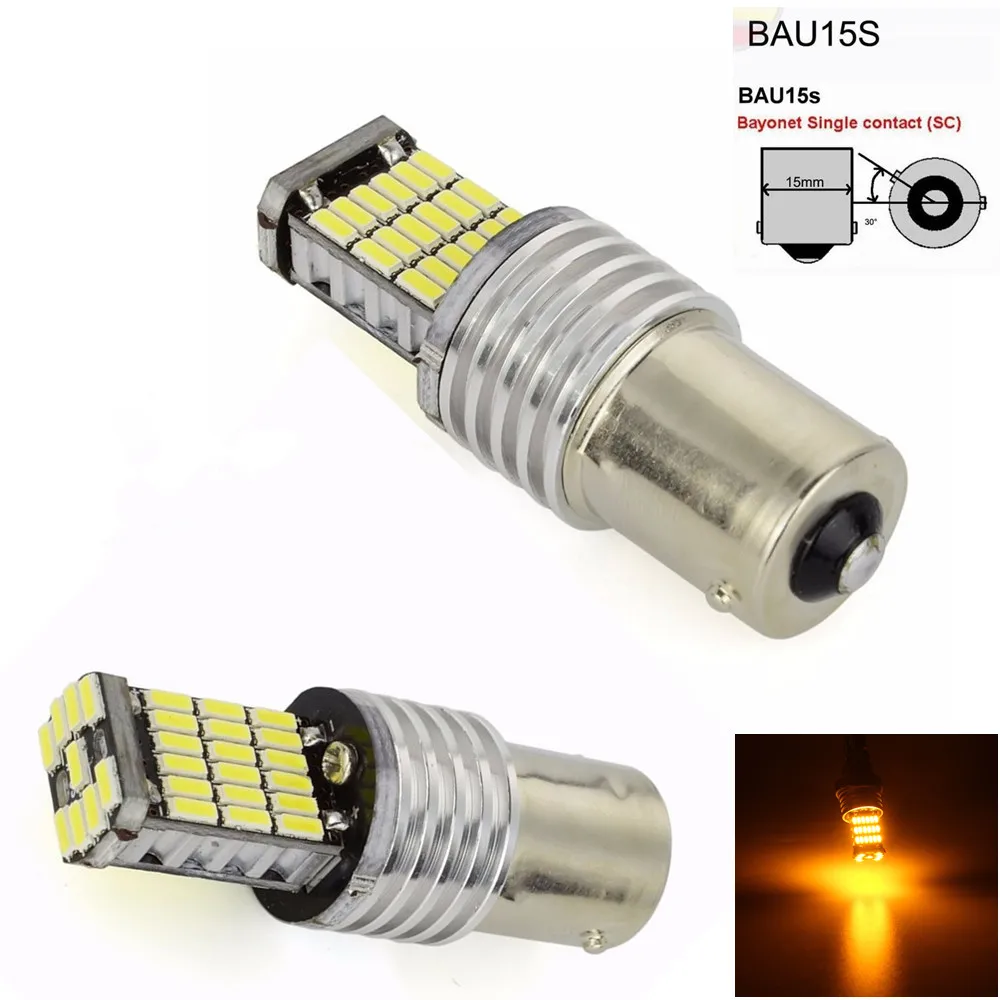 Авто светодиодный BAU15S 1156 4014 45 SMD ошибок 12V S25 PY21W автомобильный светильник стоп