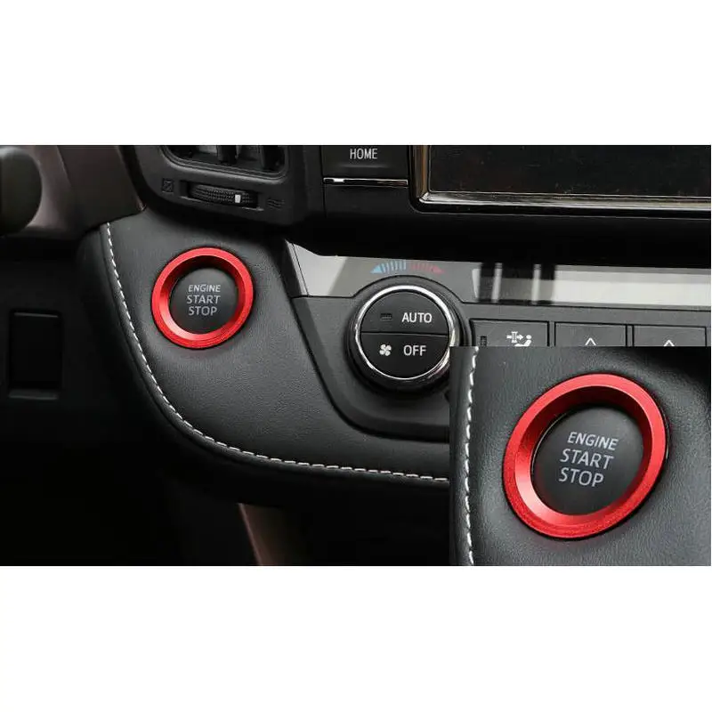 STYO кнопка пуска двигателя кольцо Накладка для Toyota1 C HR RAV4 Highlander Venza Alphard 4Runner Sienna Tacoma