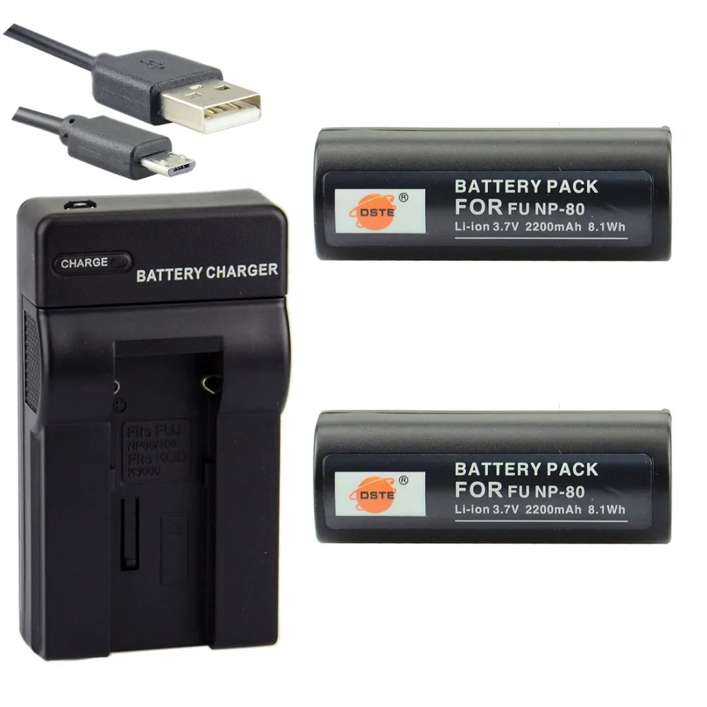 DSTE 2 шт NP-80 литий-ионный Батарея с USB Порты и разъёмы Зарядное устройство для Fuji 1700z 4900 MX-1700 MX-2900 MX-4800 MX-6900 Камера