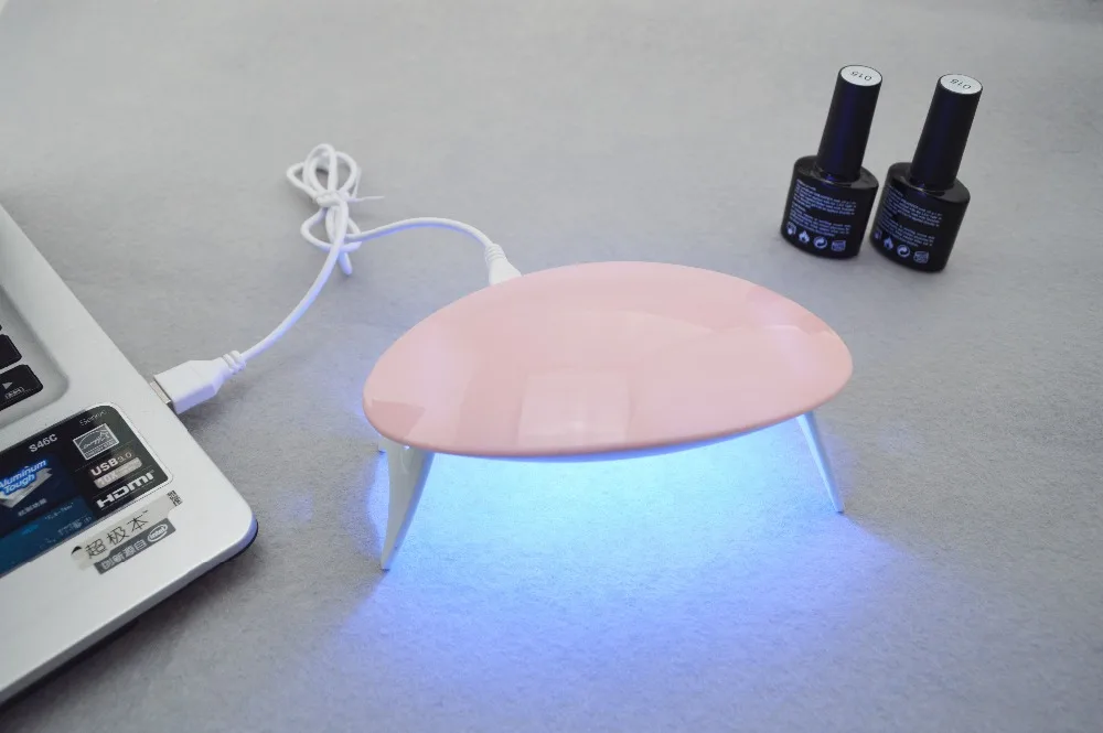 

2017 fashion portable 6w nail dryer led lamp USB Cable for Primer Gift Home Use Gel Nail Polish Dryer(color random)