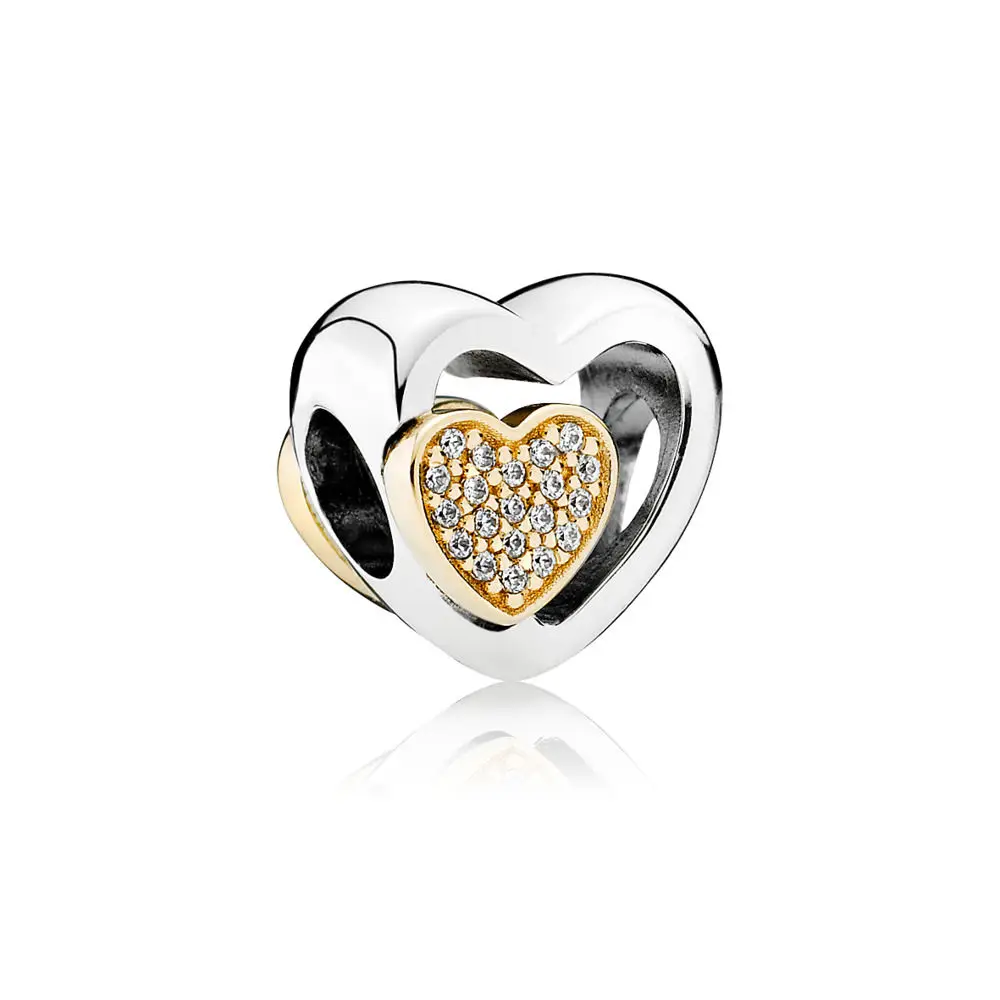 Diy Silver Charms Bead Round Shape Full Crystal For Women Original Pandora Bracelets &amp Bangles Jewelry | Украшения и