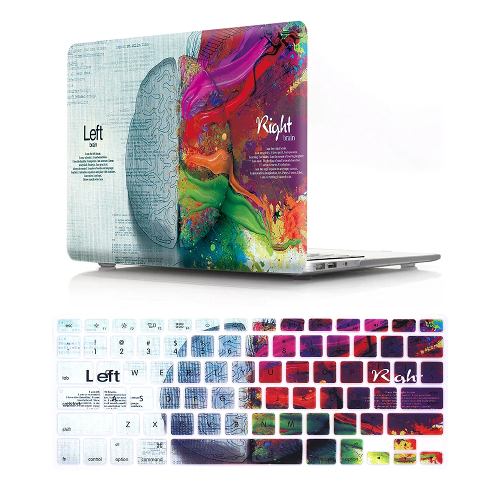 GOOYIYO 2018 Ноутбук Жесткий ПК чехол левый и правый мозг крышка для Macbook Air retina Pro 11 12 13 15