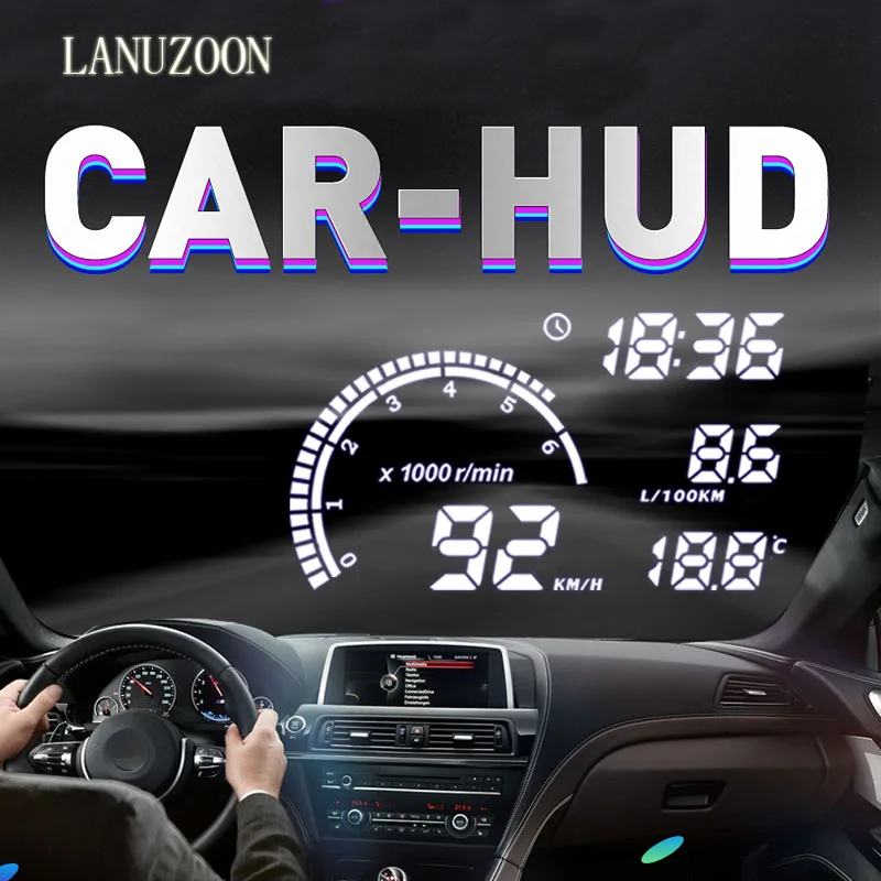 Автомобильный HUD Дисплей OBD2 II система Предупреждение о превышении скорости