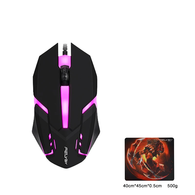FELYBY F1 USB Проводная мышь игровой плеер, подходит для ноутбука офиса профессиональная Мобильная игровая мышь 1,5 м USB удлинитель - Цвет: Package D