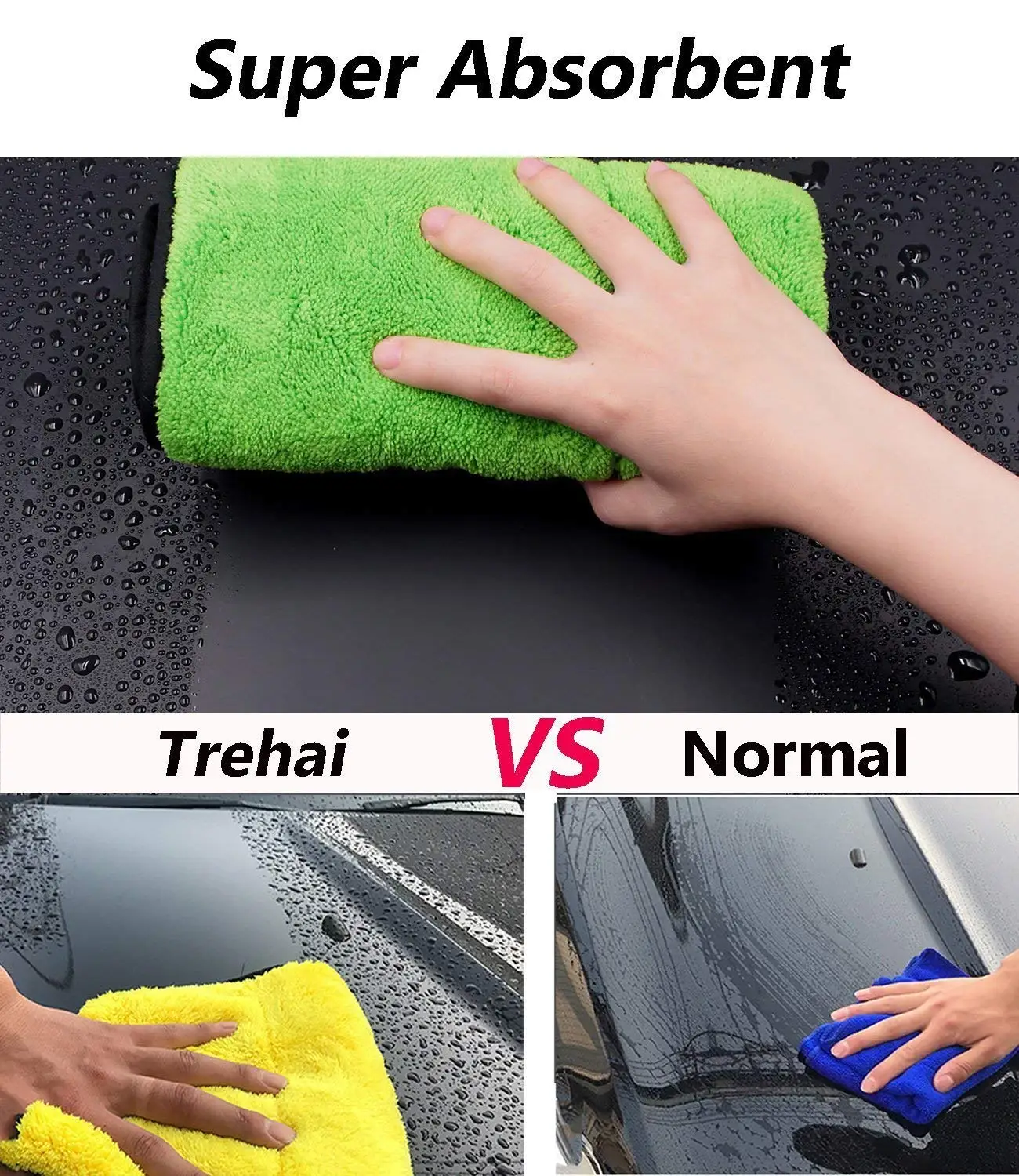 Car Drying Towel Dual Layer Ultra-Thick Microfiber Polishing Waxing Cleaning Cloth and | Автомобили и мотоциклы