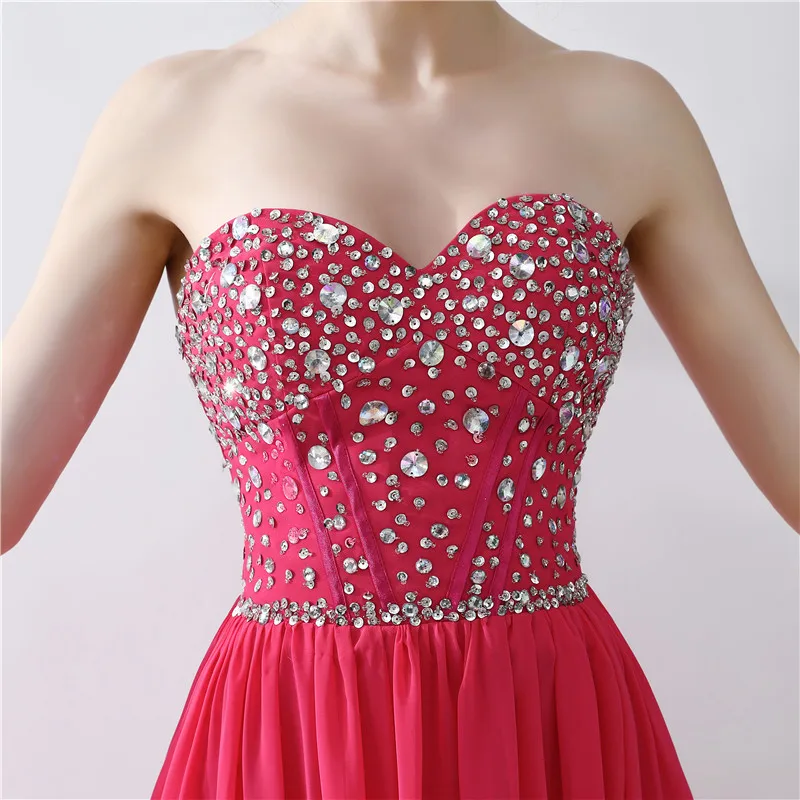 Вечерние Платья Vestidos De Festa Longo 2020 ярко розовое шифоновое платье для выпускного