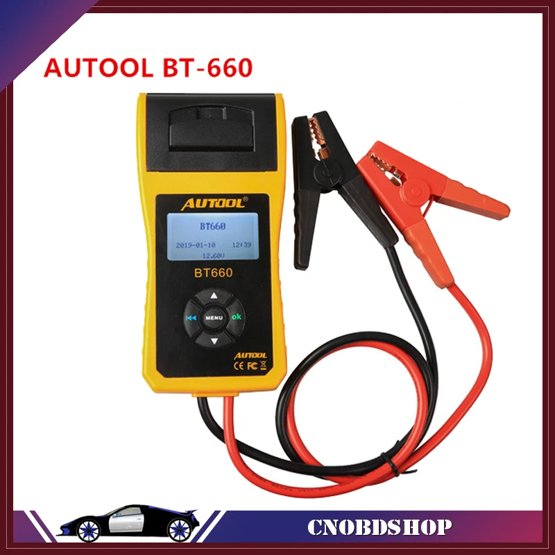 AUTOOL BT 660 тестер аккумулятора автомобиля со встроенным принтером BT660 анализатор батареи для затопленных AGM