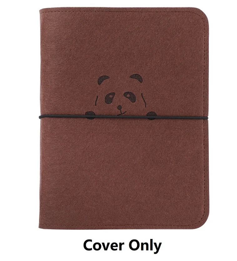 Coffee Cover Harphia A5 A6 A7 шерстяная фетровая панда планировщик вкладыш блокнот многоразовый спиральный связующий Дневник путешествия журнал самодизайнерский бинт - Цвет: Coffee Cover