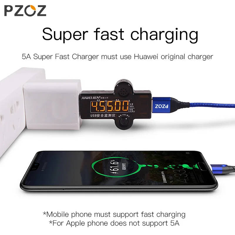 PZOZ 5A Магнитный кабель usb type c Micro usb Тип C супер быстрая зарядка телефона Microusb Тип-C магнит Зарядное устройство usb c для iphone 11 pro huawei xiaomi магнитная зарядка для айфона шнур для зарядки телефона
