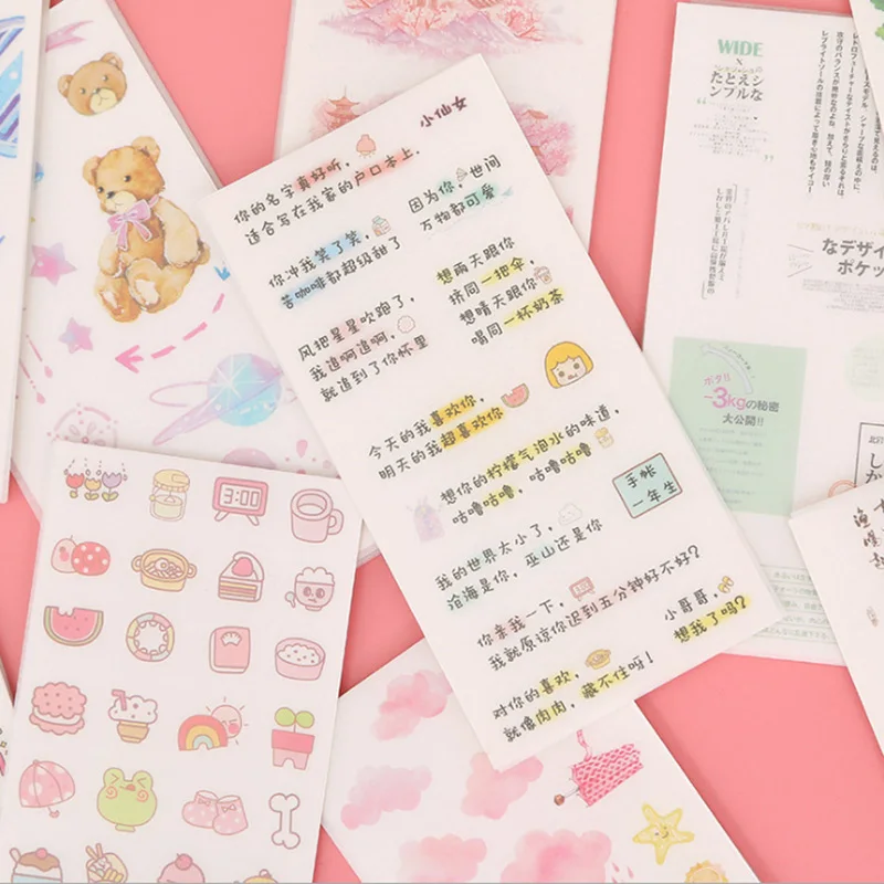 6 листов Kawaii канцелярские наклейки s милый Единорог Цветок Наклейка s сердце клейкая наклейка для детей декор Скрапбукинг ежедневник, альбомы