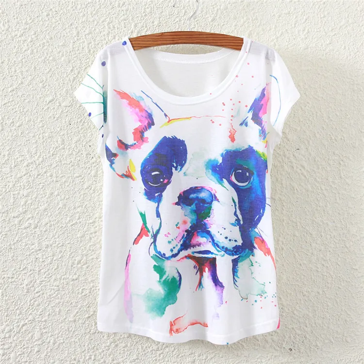 2019 летняя новая Акварельная женская футболка с короткими рукавами в европейском