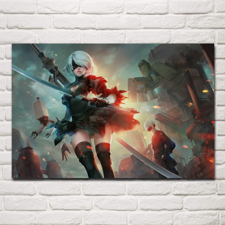 

Sword girl nier automata art yorha unit NO.2 type b настенные постеры, картина для дома, гостиной, украшение для спальни