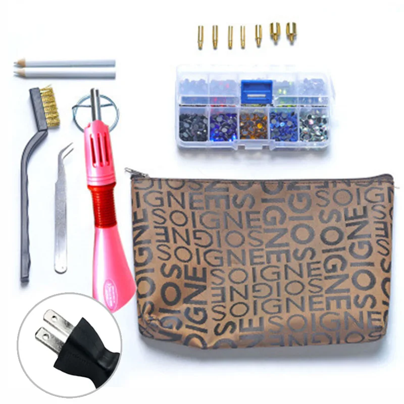 Смешанные наборы коробок Горячая фиксация железо Стразы палочка Карандаш сумка