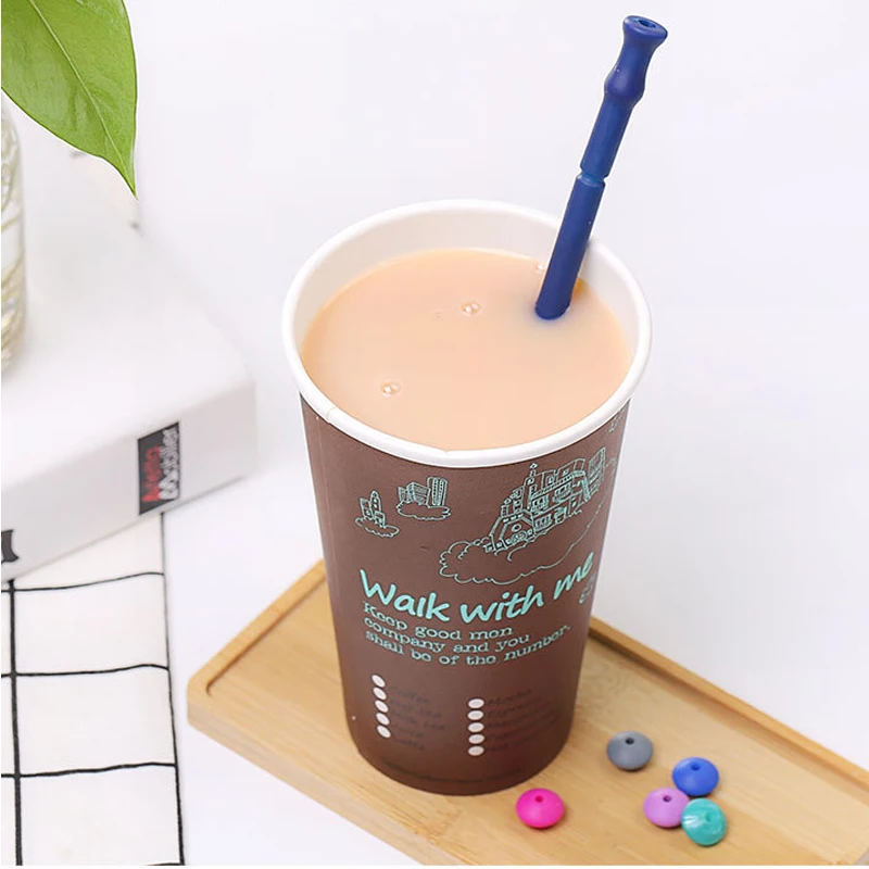 Силиконовая соломинка без бисфенола А высокое качество 100 шт./лот многоразовые