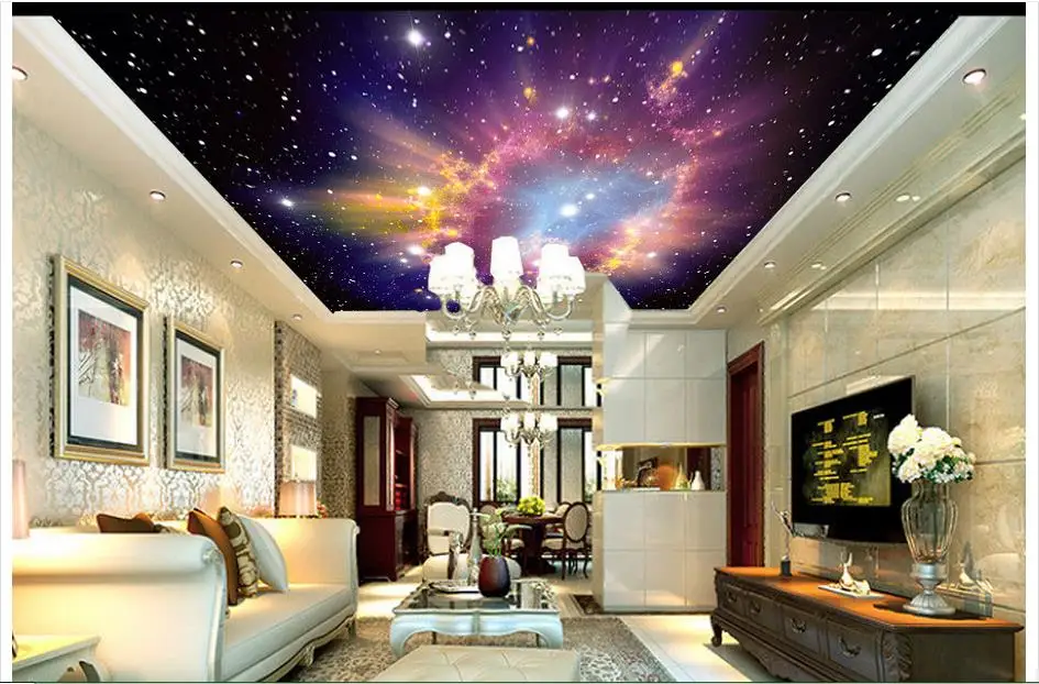 Индивидуальные 3d потолочные фрески обои красочное небо пустая Вселенная