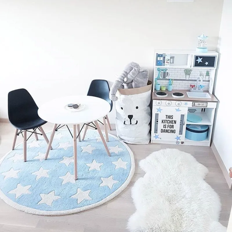 INS скандинавский игровой коврик мягкие удобные игровые коврики с синими звездами