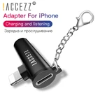 ! Переходник ACCEZZ 3,5 мм для наушников Apple iPhone X 8 7 Plus XR XS MAX AUX USB для зарядки и прослушивания музыки