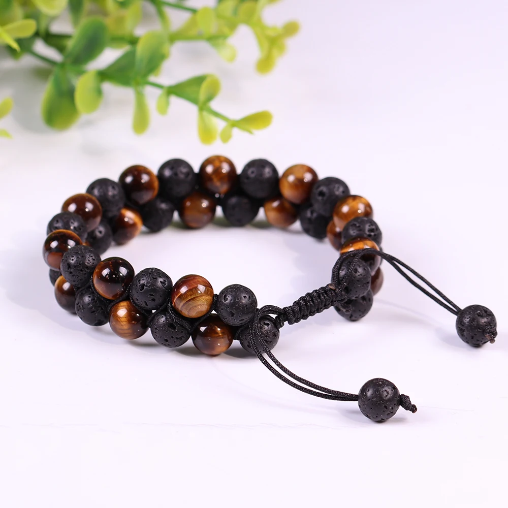 Вулканической лавы Stonebracelet энергетическая Йога браслет желтый тигровый глаз из