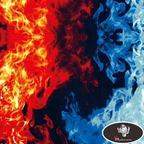 Новое поступление красно-синяя гидрографическая пленка с пламенным огнем HFD110 ширина 0,5 м