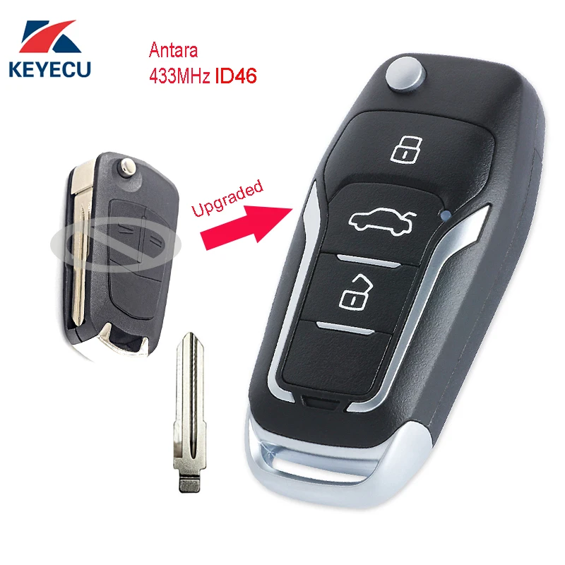KEYECU Замена обновленный флип дистанционный ключ-брелок от машины 2/3 Кнопка