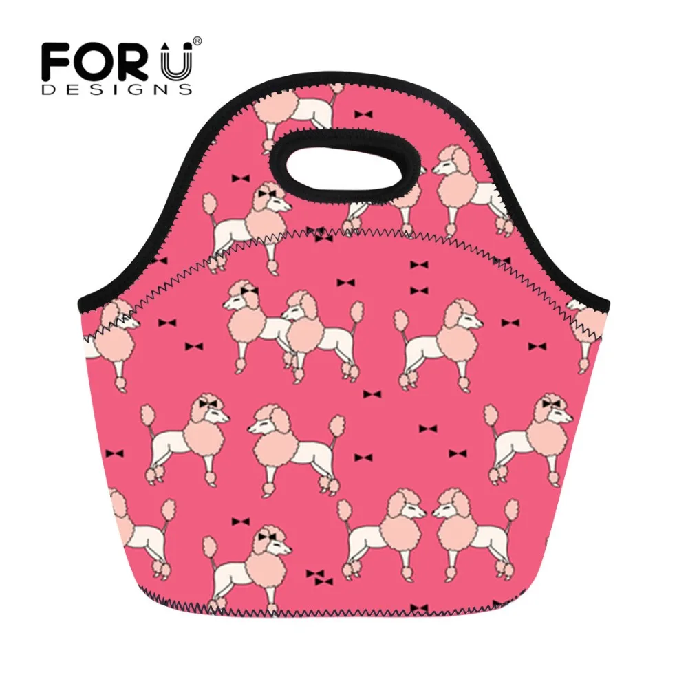 

Ланч-бокс FORUDESIGNS для женщин, Термальный Портативный Ланч-бокс с принтом пуделя, собаки, школьная сумка для пикника
