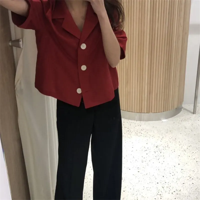 Женская рубашка с оборками Alien Kitty летняя простая Свободная в стиле ретро