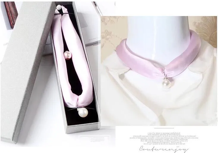 Naizaiga 100% plaid silk ring scarf pearl Pendant 25*25cm spring summer fashion women necklace scarves ZCST10 |