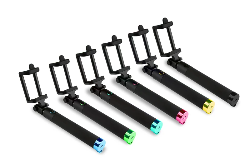 Горячая Распродажа карманная селфи палка Выдвижная Проводная монопод