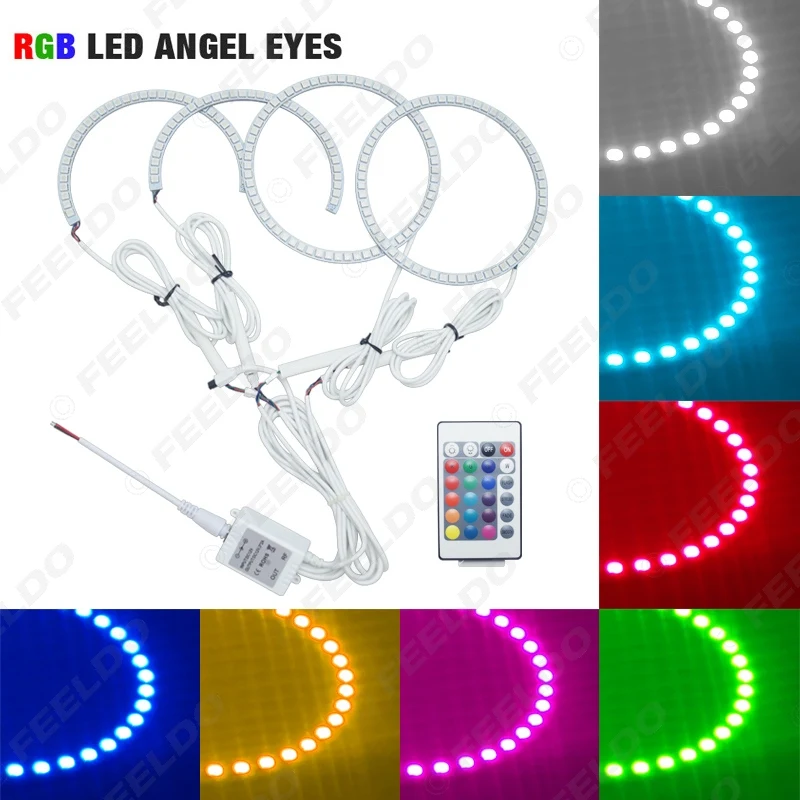 FEELDO 4 шт./компл. автомобиля светодиодный RGB Ангельские глазки гало кольца свет Беспроводной пульт дистанционного управления для Lexus IS200/300/Toyota altezza/altezza Gita(Япония