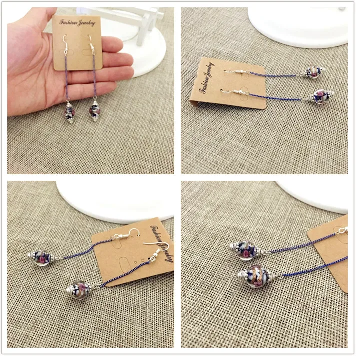 The original design of folk style retro blue beads earrings Jinsha long pierced ears no woman | Компьютеры и офис