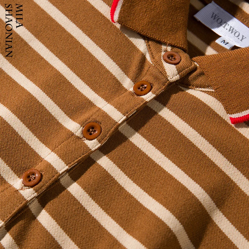 Летнее поло воротник полосатый Кот Вышивка женское платье плюс размер хлопок