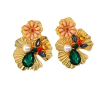 2019 fashion chrysanthemum olive tree pearl earrings for women