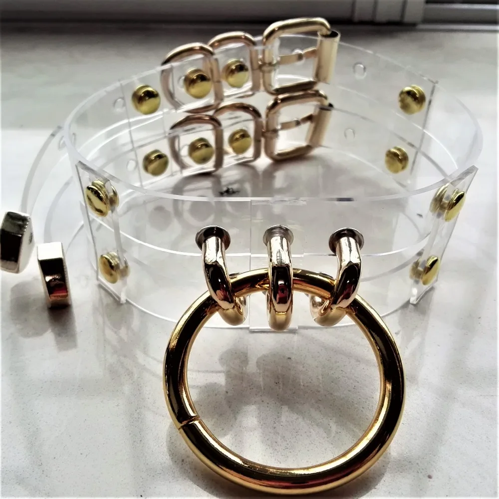 Харадзюку ручная работа сексуальное ожерелье из прозрачной кожи Круглый Цветной