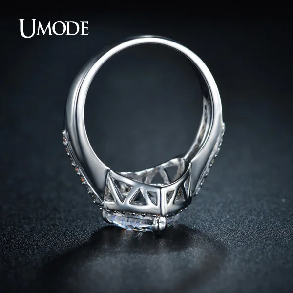 Umode классический гало обручальные кольца 4ct в форме сердца центр камень CZ для