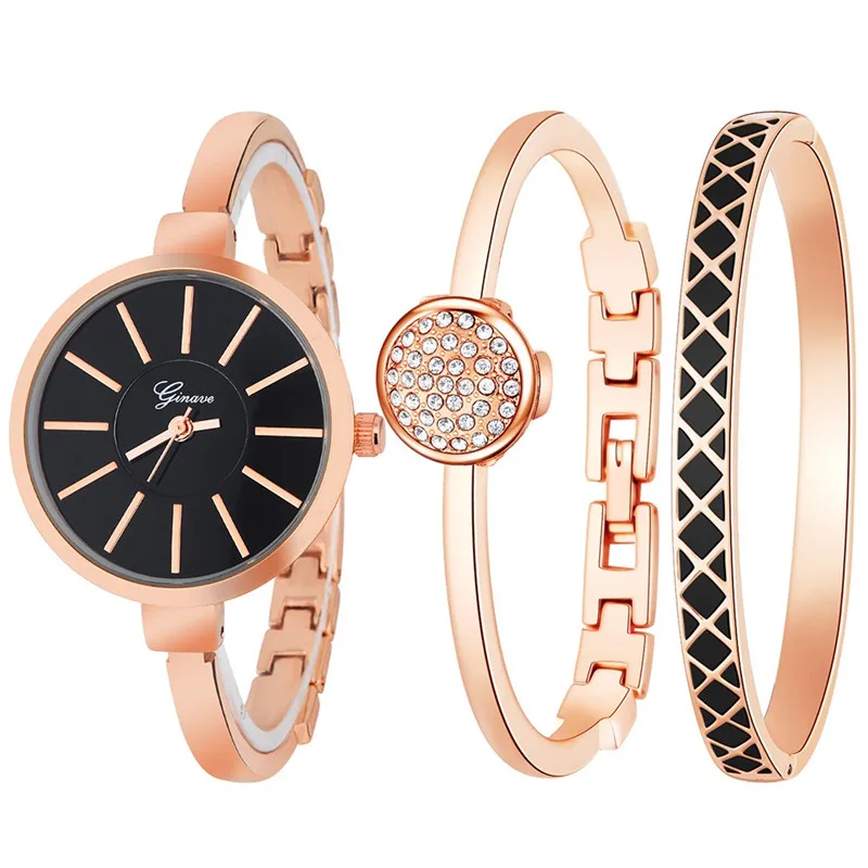 New 3PCS Women Stainless Steel Quartz Wrist Watch Luxury Top Brand Business Ladies Digital Display Reloj Mujer 2019 Hot Sale WD | Наручные