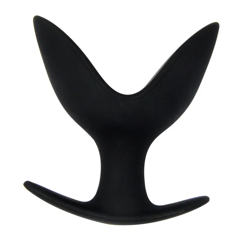 ORISSI черная силиконовая Анальная пробка с открытым и закрытым отверстием