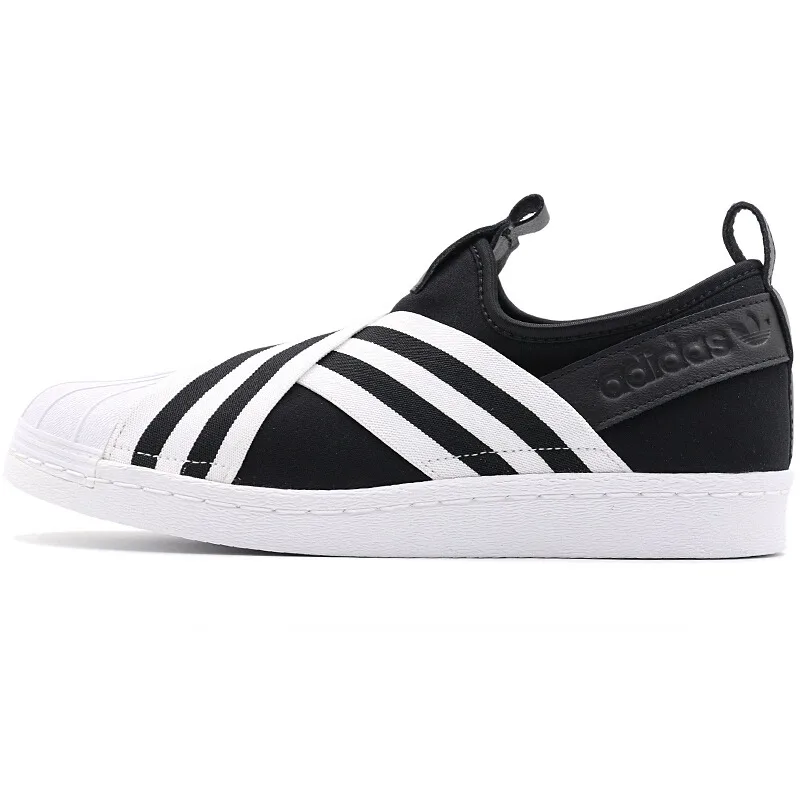 Новое поступление Adidas оригиналы SUPERSTAR SLIPON W Для женщин Скейтбординг спортивная обувь