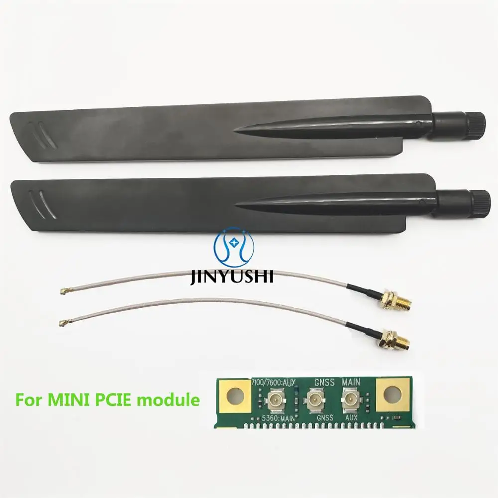 With IPEX U.FL cable 2 шт./компл. 4G высокий коэффициент усиления 38DBI LTE внешняя антенна с IPEX/MHF4 до RP-SMA удлинитель для телита LM940 LM960 Quectel EM20 и т. д - Цвет: With IPEX U.FL cable