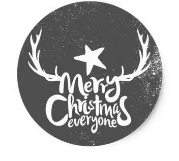 

1.5inch Antlers Christmas Typography Classic Round Sticker