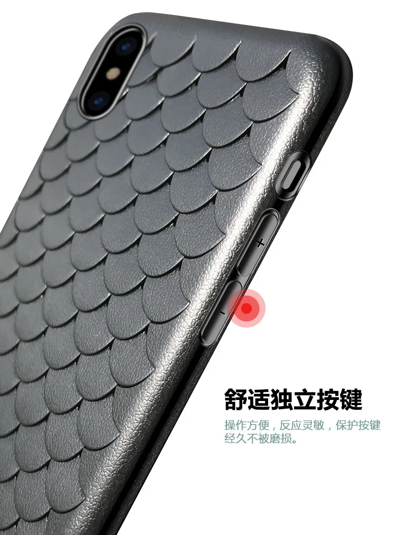 iboann Louver matte Ultra Thin Leather texture soft gel tpu scale cases for iphone 6 6s 6plus 7 8 plus X phone case |