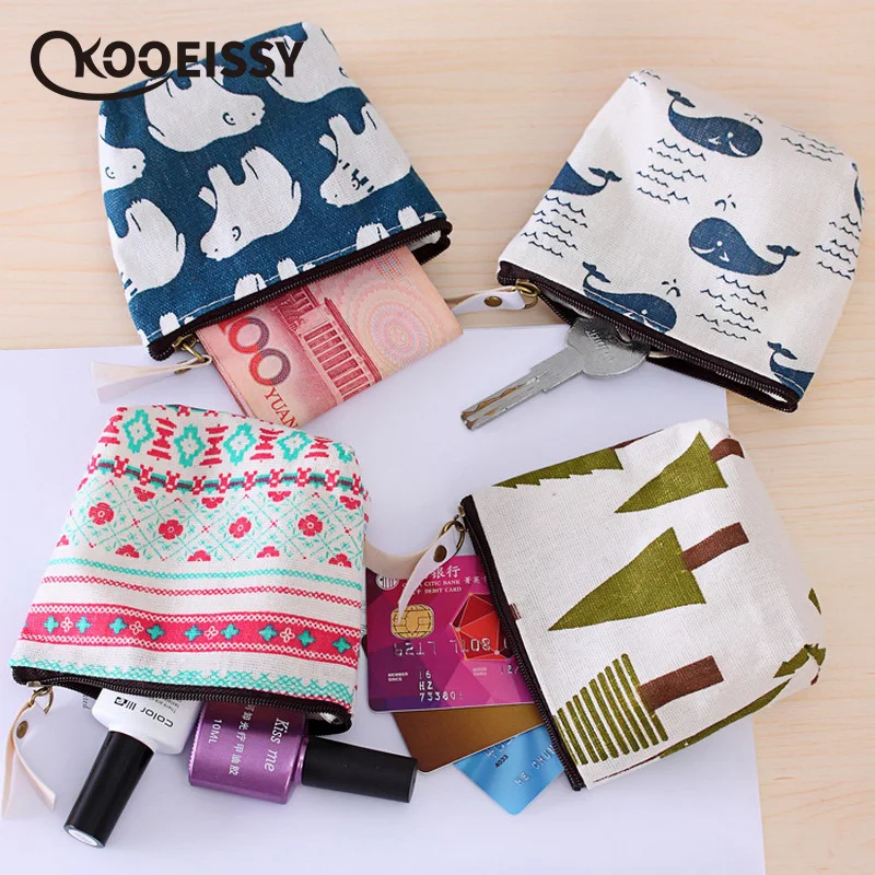 Ins стильная холщовая карманная сумка для хранения денег складная дорожная