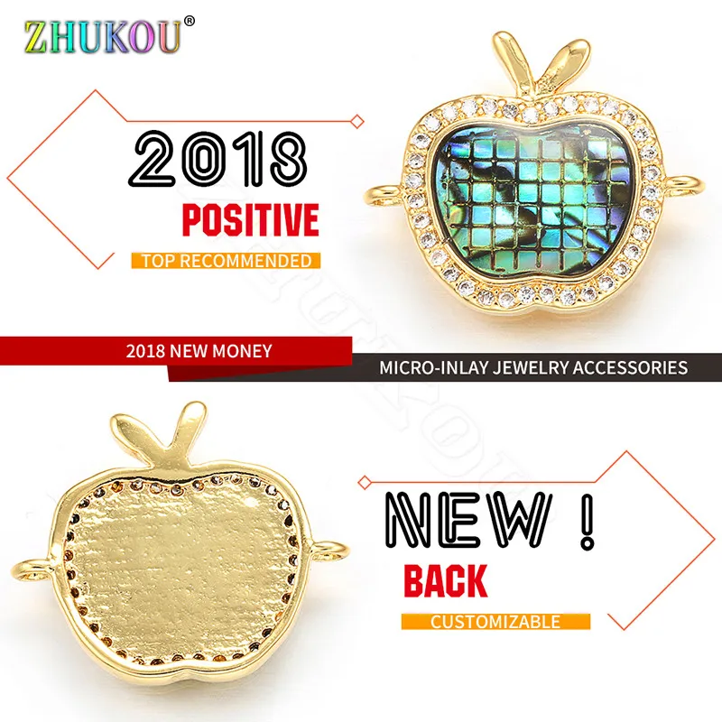 ZHUKOU 17x19 мм изысканный красивый зеленый разъем для женского ожерелья Модель: VS310