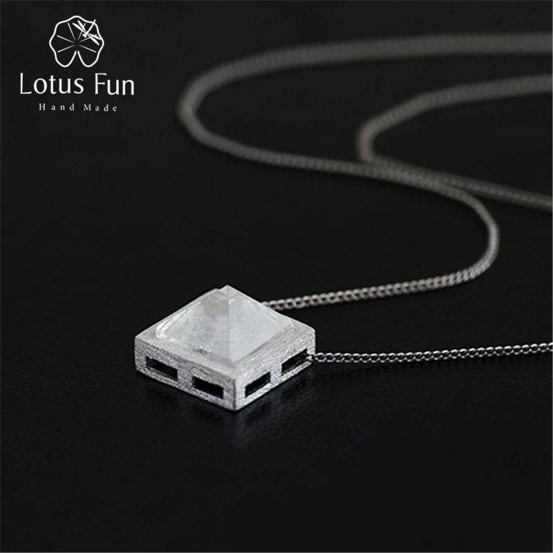 Lotus Fun реальные 925 серебро природного кварца ручной работы ювелирных украшений