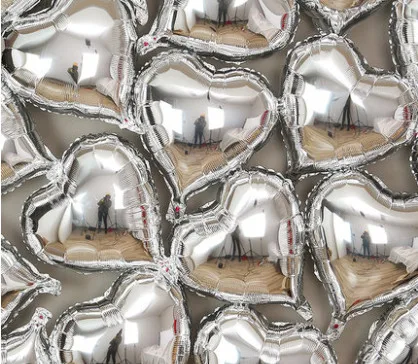 silver 15 шт./лот 18 дюймов цвета: золотистый, серебристый футболки красного цвета с сердцем и надписью «Love» шар Однотонная одежда Фольга Гелиевый шар для Одежда для свадьбы, дня рождения украшения свадебные принадлежности - Цвет: silver
