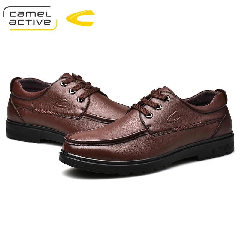 Camel Active New Luxury Style Mens Oxfords Genuine Leather Brown Black Brogue Shoes Men Formal Wedding Party Casual | Обувь