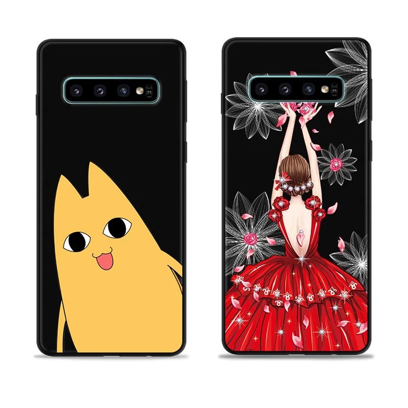 Case For Samsung Galaxy S10 Plus Cover Beautiful girl Shockproof Soft TPU Back S10+ G9750 Phone shell | Мобильные телефоны и