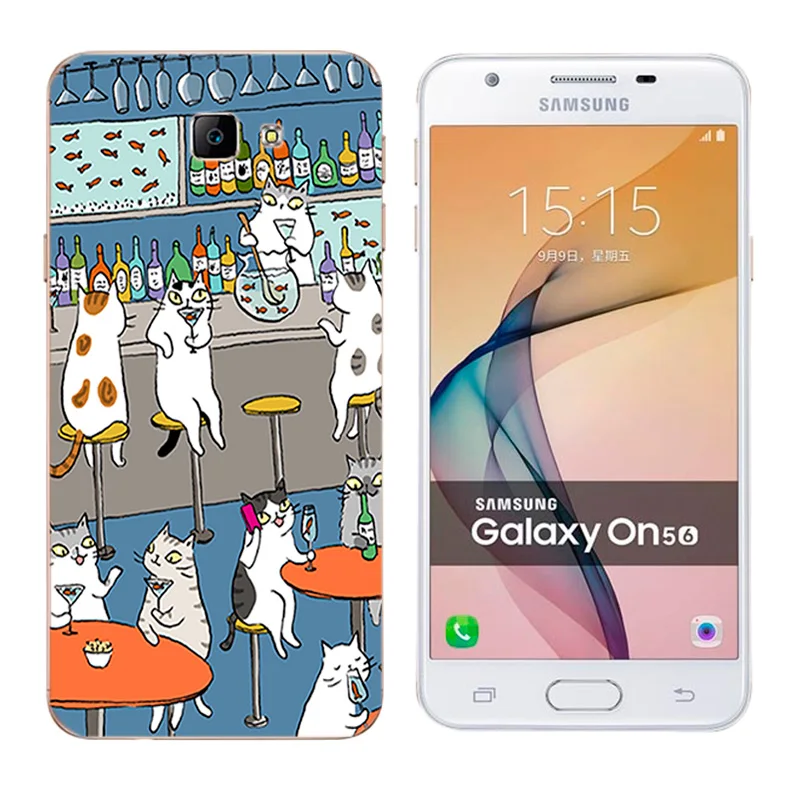 Чехол для Samsung Galaxy on5 2016 мягкий силиконовый чехол с принтом кота и Пейзажа J5 Prime on 5