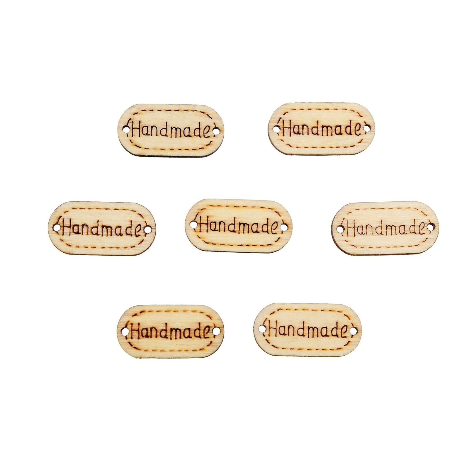 50pcs/lot Oval Pattern Handmade Natural Wood Buttons Decoration Crafts 2 Holes Wooden Sewing Scrapbooking | Дом и сад