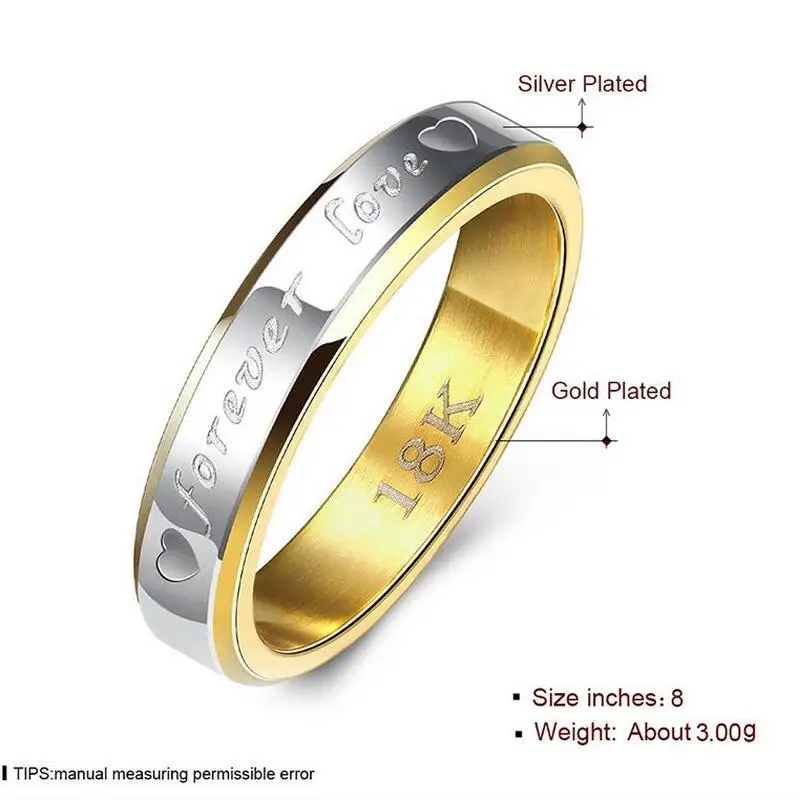Любовь навсегда кольцо Сталь Пару Кольцо Для женщин и мужчин RJ486/RJ487 покрытием