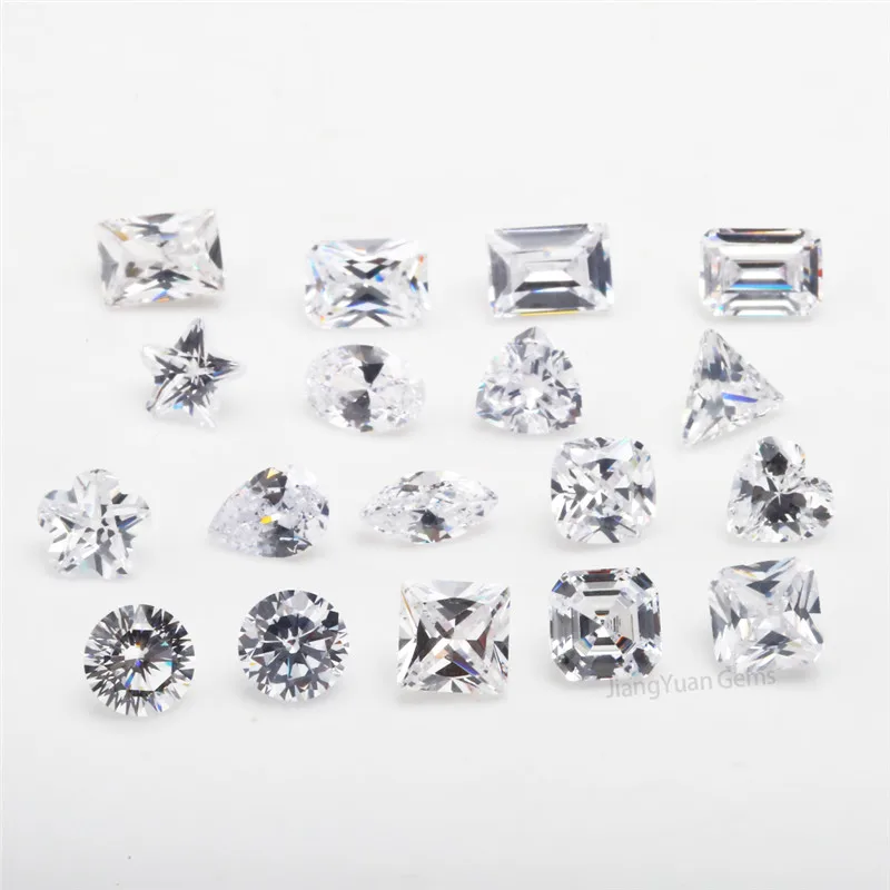 

5A CZ White Cubic Zircoia Stone 18 Different Shape Jewelry DIY Materials Set